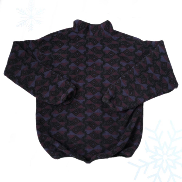 Vintage Columbia Sportswear Geometric Aztec Pattern Pullover Half-Zip Fleece (XL)