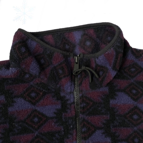 Vintage Columbia Sportswear Geometric Aztec Pattern Pullover Half-Zip Fleece (XL)