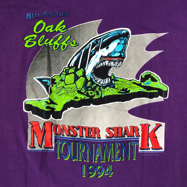 Vintage 1994 Oak Bluffs Monster Shark Tournament T-Shirt (M)