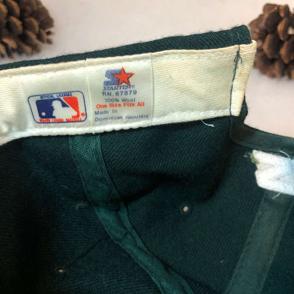 Vintage MLB Oakland Athletics Starter Tailsweep Script Wool Snapback Hat *MISSING SNAPS*