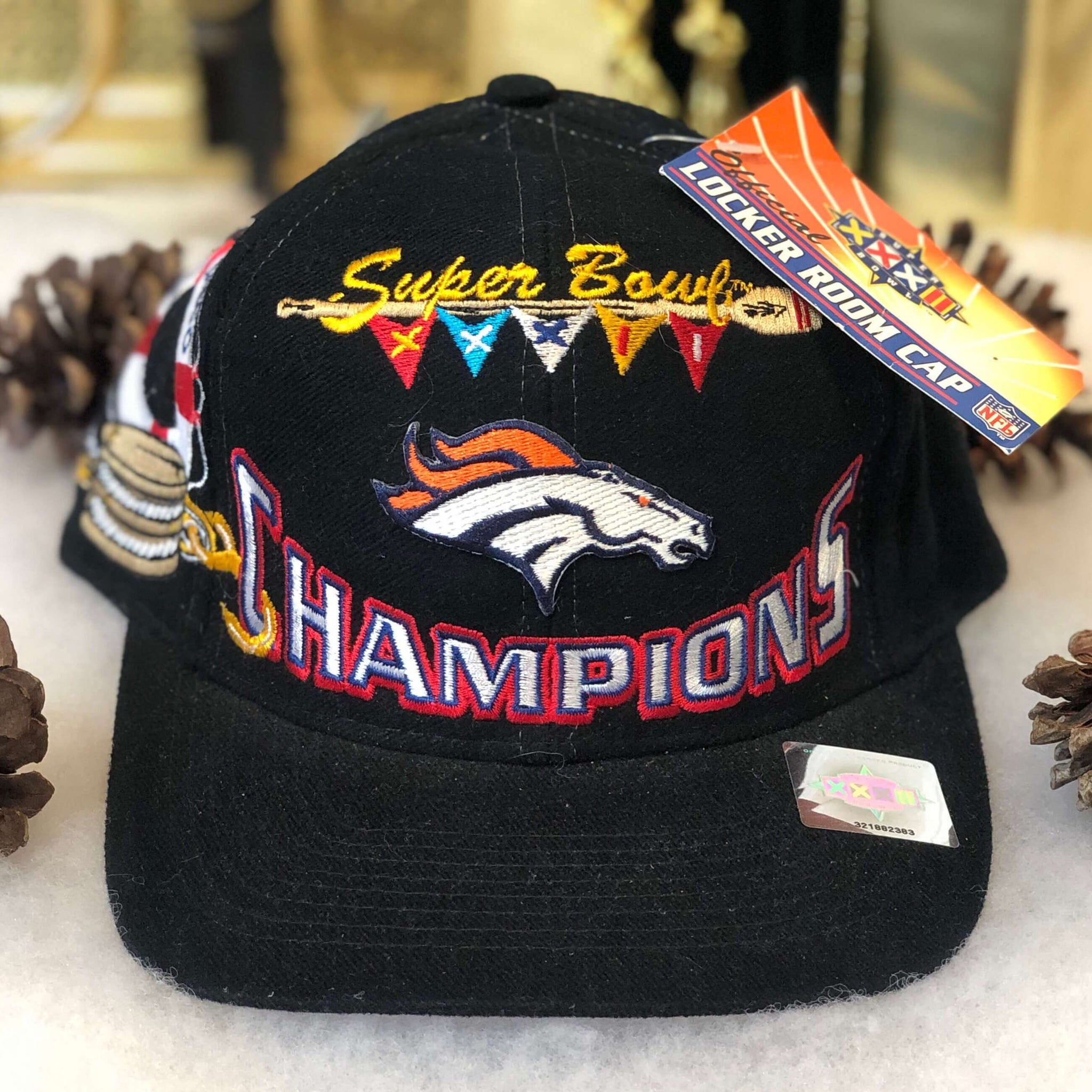 Vintage Deadstock NWT NFL Super Bowl XXXII Champions Denver Broncos Logo Athletic Snapback Hat