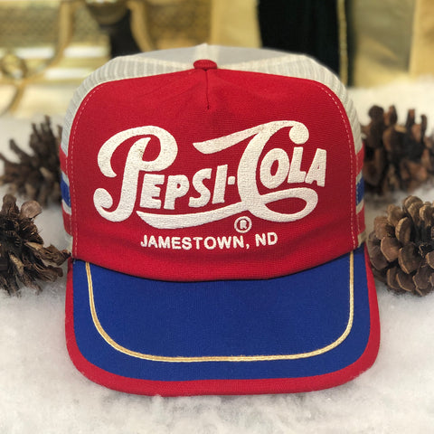 Vintage Pepsi-Cola Jamestown North Dakota 3-Stripe Trucker Hat