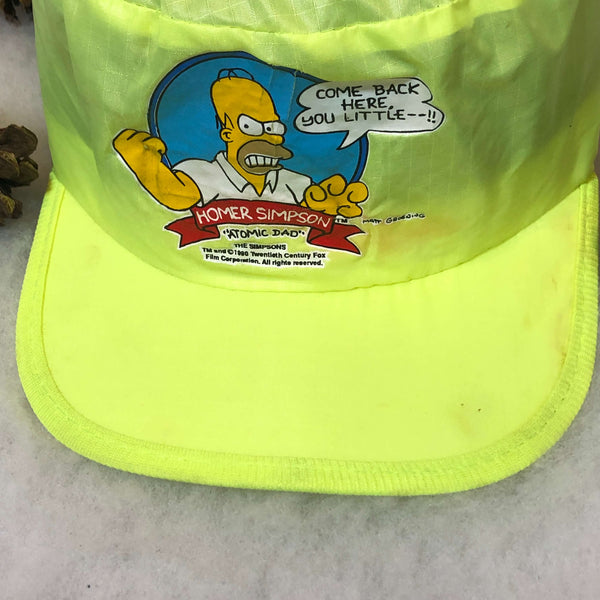 Vintage 1990 Homer Simpson Atomic Dad Neon Nylon Painters Cap Hat