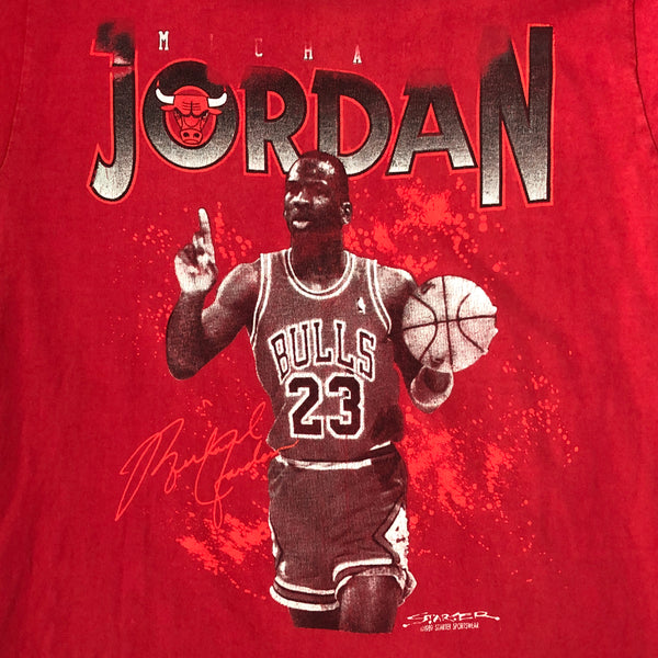 Vintage 1989 NBA Michael Jordan Chicago Bulls Starter T-Shirt (L)