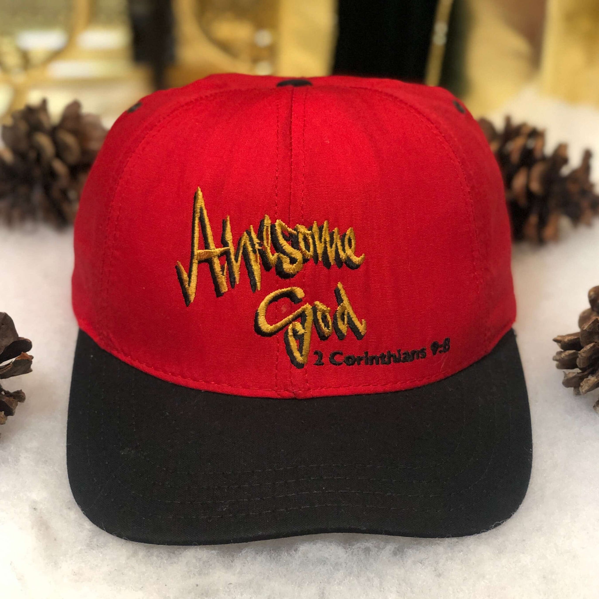 Vintage Awesome God Christian P Cap Twill Snapback Hat