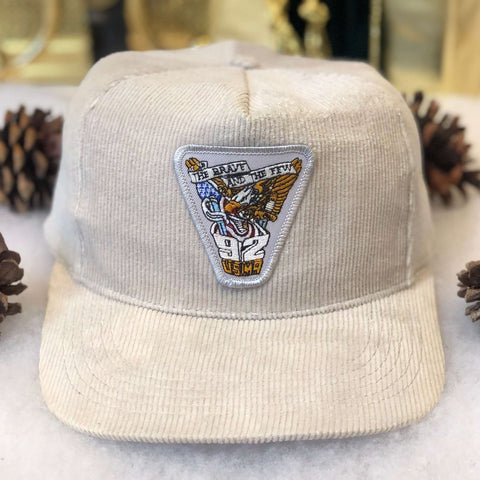 Vintage 1992 USMA United States Military Academy "The Brave and The Few" Corduroy Snapback Hat