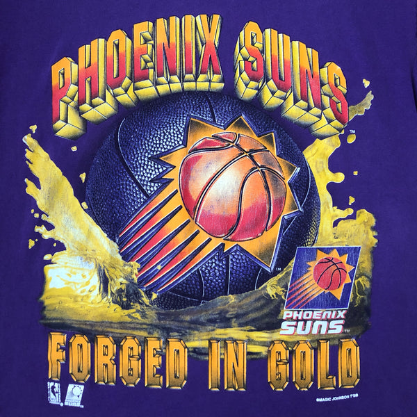 Vintage NBA Phoenix Suns "Forged In Gold" Magic Johnson T's T-Shirt (L)