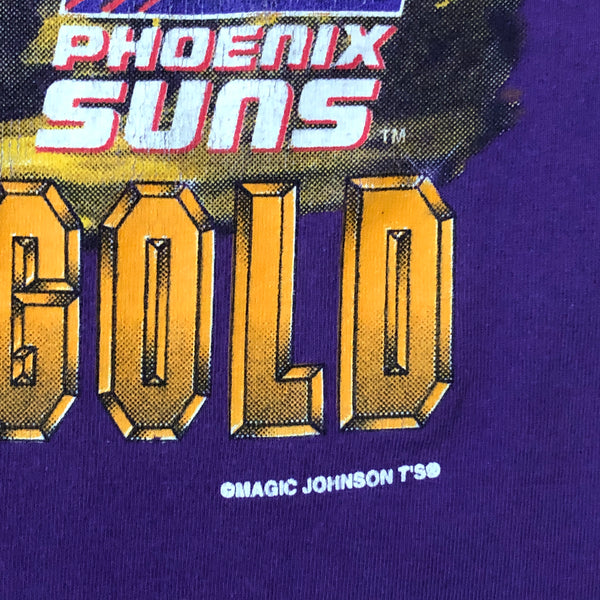Vintage NBA Phoenix Suns "Forged In Gold" Magic Johnson T's T-Shirt (L)