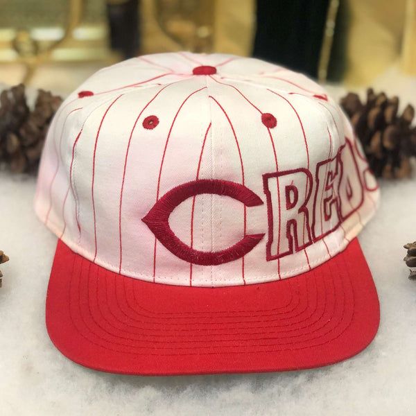 Vintage MLB Cincinnati Reds Drew Pearson Pinstripe Twill Snapback Hat