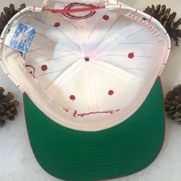 Vintage MLB Cincinnati Reds Drew Pearson Pinstripe Twill Snapback Hat