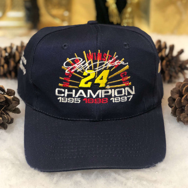Vintage NASCAR Jeff Gordon 3x Winston Cup Champion Twill Strapback Hat