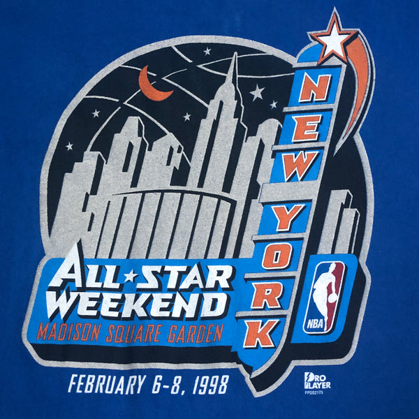Vintage 1998 NBA All-Star Weekend New York Madison Square Garden Pro Player T-Shirt (L)