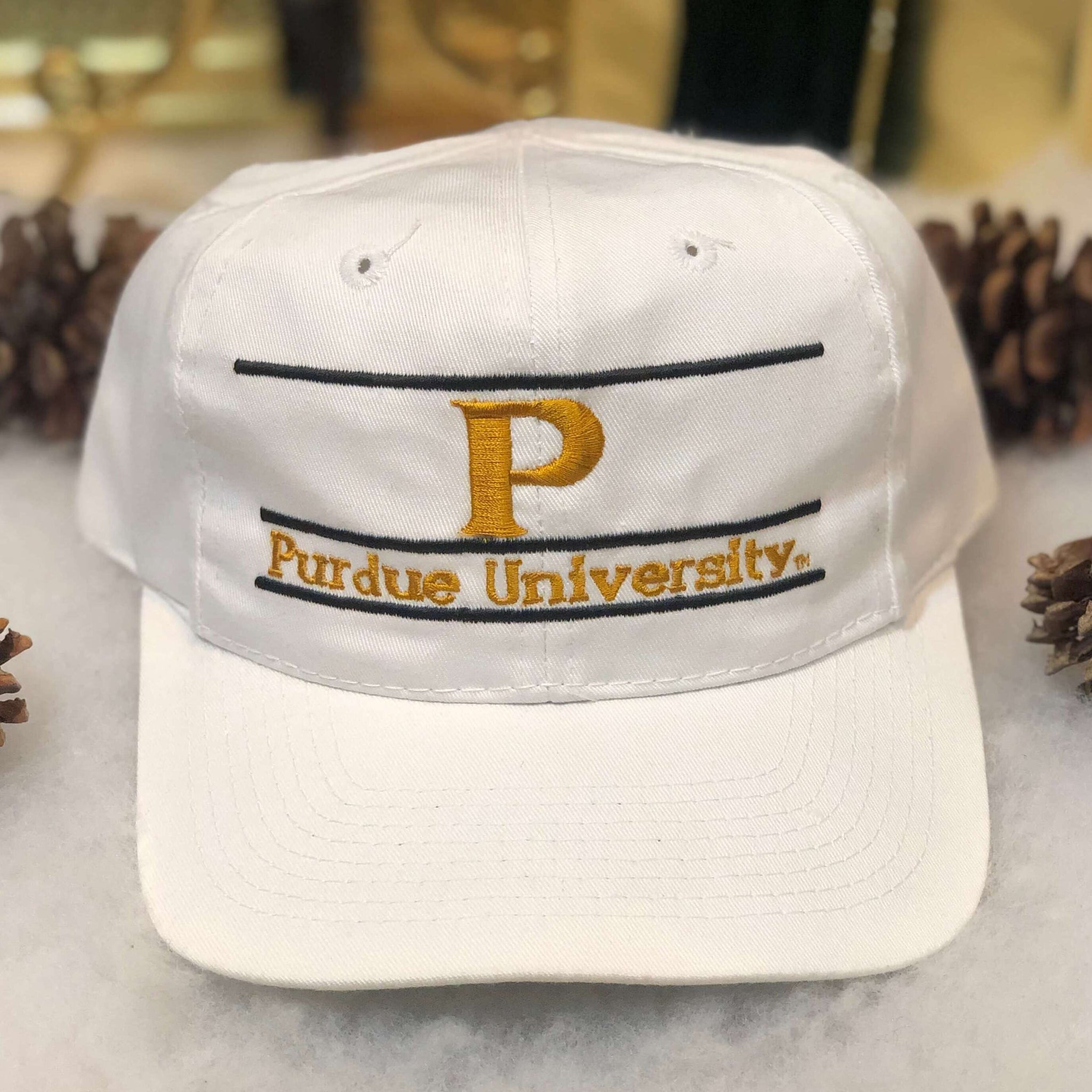 Vintage NCAA Purdue Boilermakers The Game Split Bar Twill Snapback Hat