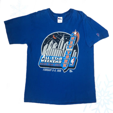 Vintage 1998 NBA All-Star Weekend New York Madison Square Garden Pro Player T-Shirt (L)
