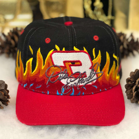 Vintage NASCAR Dale Earnhardt On Fire Flames Snapback Hat