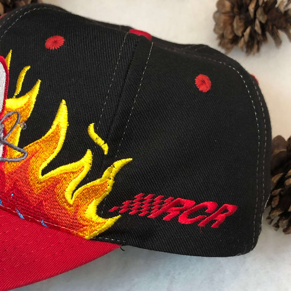 Vintage NASCAR Dale Earnhardt On Fire Flames Snapback Hat