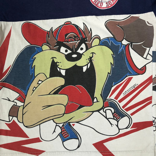 Vintage 1996 MLB Boston Red Sox Taz Looney Tunes All Over Print *YOUTH* T-Shirt