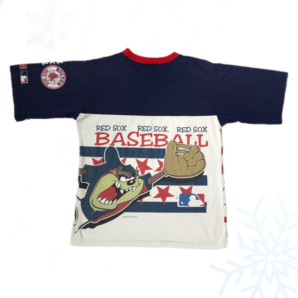 Vintage 1996 MLB Boston Red Sox Taz Looney Tunes All Over Print *YOUTH* T-Shirt