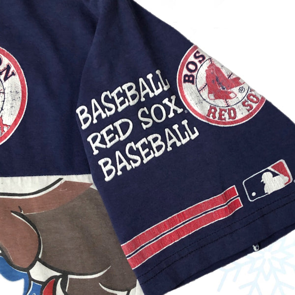 Vintage 1996 MLB Boston Red Sox Taz Looney Tunes All Over Print *YOUTH* T-Shirt