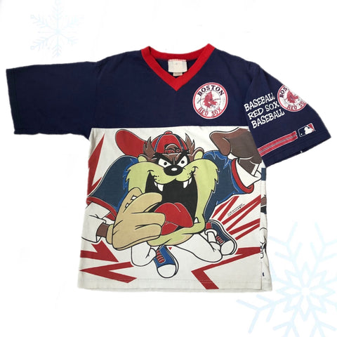 Vintage 1996 MLB Boston Red Sox Taz Looney Tunes All Over Print *YOUTH* T-Shirt