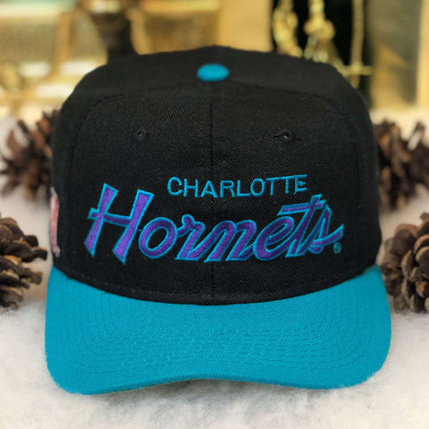 Vintage NBA Charlotte Hornets Sports Specialties Script Wool Snapback Hat