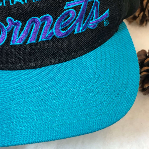 Vintage NBA Charlotte Hornets Sports Specialties Script Wool Snapback Hat