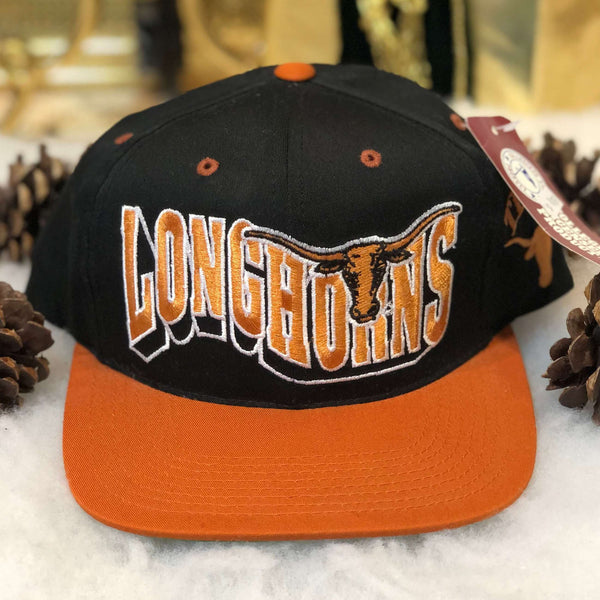 Vintage Deadstock NWT NCAA Texas Longhorns The G Cap Wave Twill Snapback Hat