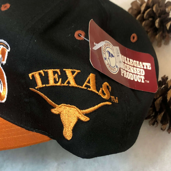 Vintage Deadstock NWT NCAA Texas Longhorns The G Cap Wave Twill Snapback Hat