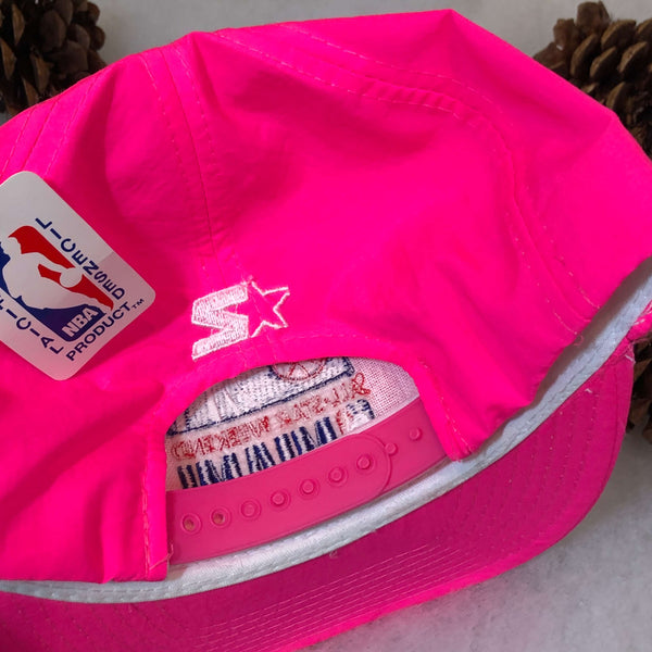 Vintage Deadstock NWOT 1990 NBA All-Star Weekend Miami Starter Neon Pink Nylon Snapback Hat