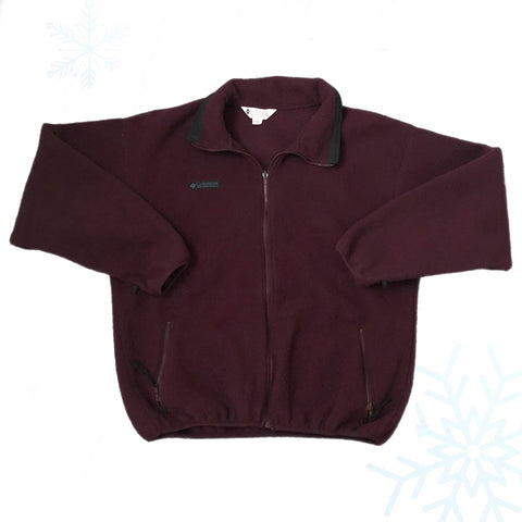 Vintage Columbia Sportswear Maroon Burgundy Fleece Pullover (L)