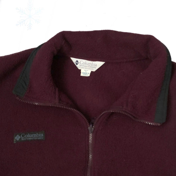 Vintage Columbia Sportswear Maroon Burgundy Fleece Pullover (L)