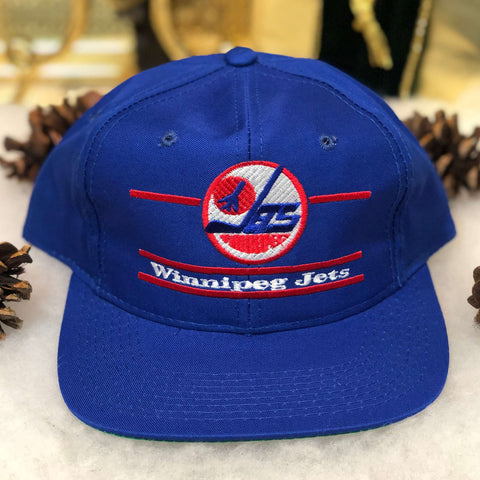 Vintage Deadstock NWOT NHL Winnipeg Jets The Game Split Bar Twill Snapback Hat
