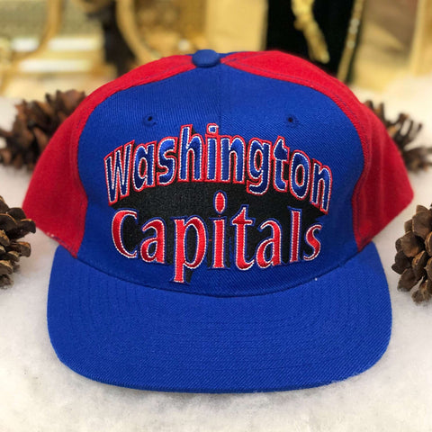 Vintage Deadstock NWOT NHL Washington Capitals AJD Wool Snapback Hat
