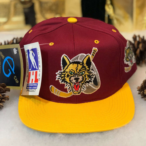 Vintage Deadstock NWT IHL Chicago Wolves The G Cap Twill Snapback Hat