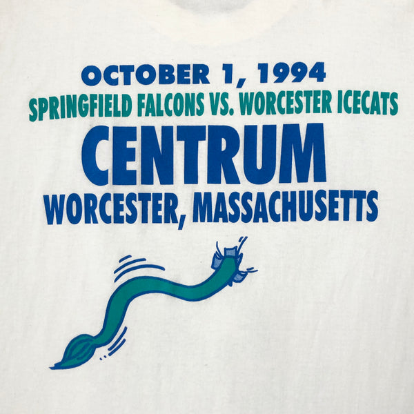 Vintage AHL Worcester IceCats 1994-95 Inaugural Season Opening Night T-Shirt (L)