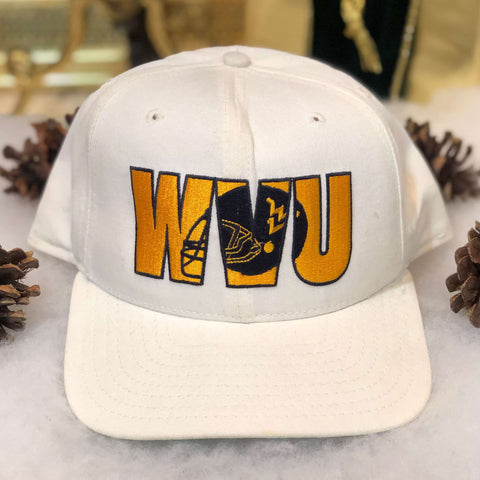 Vintage NCAA West Virginia Mountaineers Football New Era Wool Snapback Hat