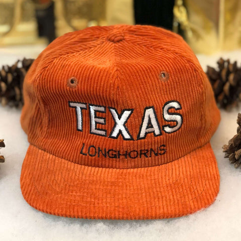 Vintage Deadstock NWOT NCAA Texas Longhorns Twins Enterprise Corduroy Snapback Hat