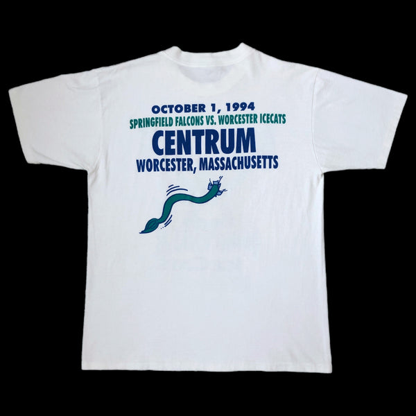 Vintage AHL Worcester IceCats 1994-95 Inaugural Season Opening Night T-Shirt (L)