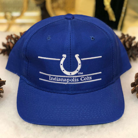 Vintage Deadstock NWOT NFL Indianapolis Colts Annco Split Bar Twill Snapback Hat