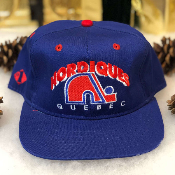 Vintage Deadstock NWOT NHL Quebec Nordiques #1 Apparel Twill Snapback Hat