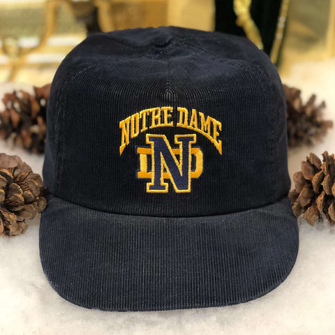 Vintage NCAA Notre Dame Fighting Irish University Square Corduroy Snapback Hat