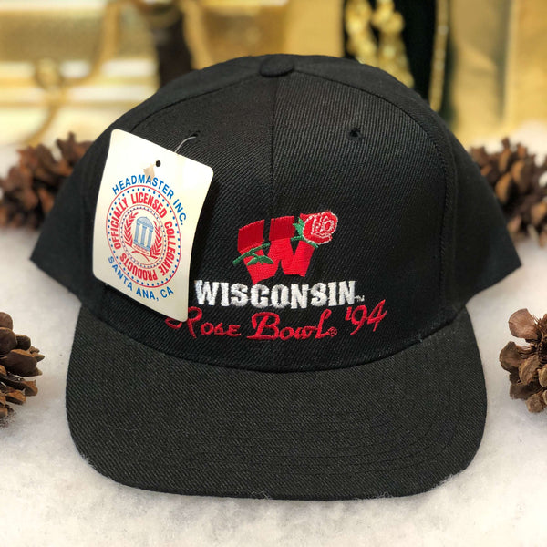 Vintage Deadstock NWT 1994 NCAA Rose Bowl Wisconsin Badgers Wool Snapback Hat