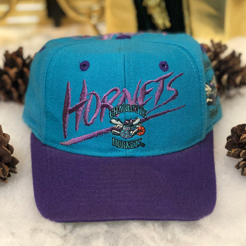 Vintage NBA Charlotte Hornets AJD Sketch Wool Snapback Hat