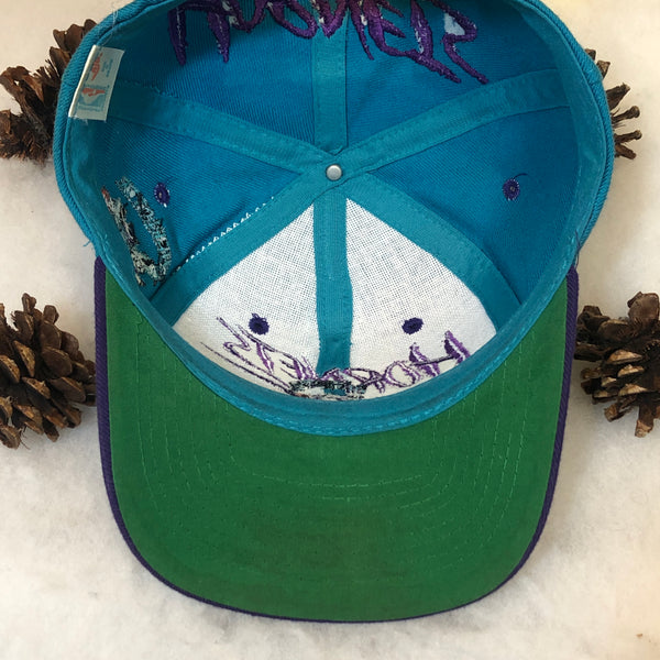 Vintage NBA Charlotte Hornets AJD Sketch Wool Snapback Hat