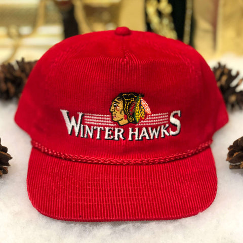 Vintage WHL Portland Winterhawks Corduroy Snapback Hat