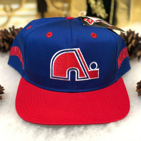 Vintage Deadstock NWT NHL Quebec Nordiques Twins Enterprise Backtalk Twill Snapback Hat