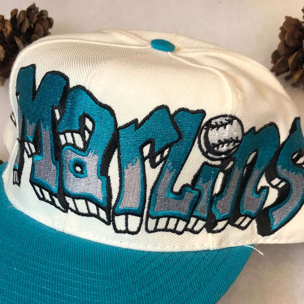 Vintage Deadstock NWOT MLB Florida Marlins Drew Pearson Graffiti Wool Snapback Hat
