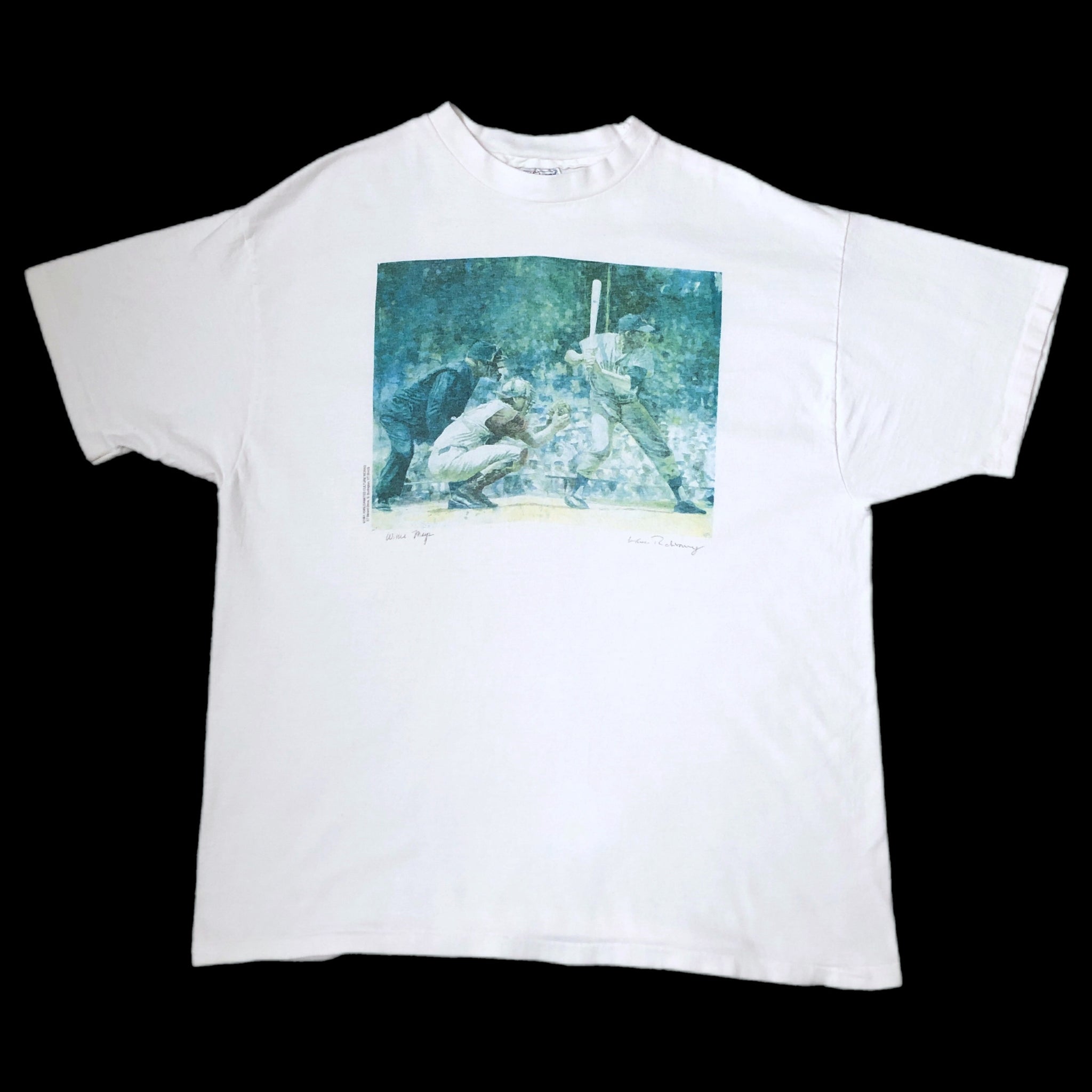 Vintage Willie Mays Vermont Daryl Storrs Artwork T-Shirt (XL)