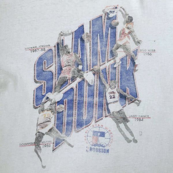 Vintage 1989 NBA Slam Dunk Contest All Star Weekend Houston Salem Sportswear T-Shirt (M)