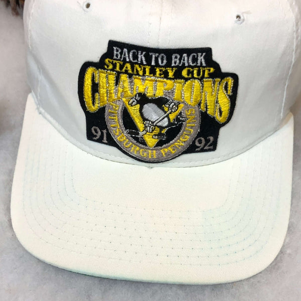 Vintage 1991-92 NHL Pittsburgh Penguins Back-to-Back Stanley Cup Champions Starter Twill Snapback Hat